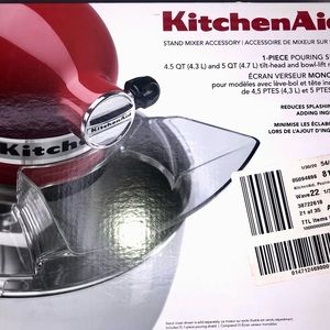 Genuine Kitchenaid KN1PS Stand Mixer Pouring Shield for Most 4.5 - 5.0 Qt New